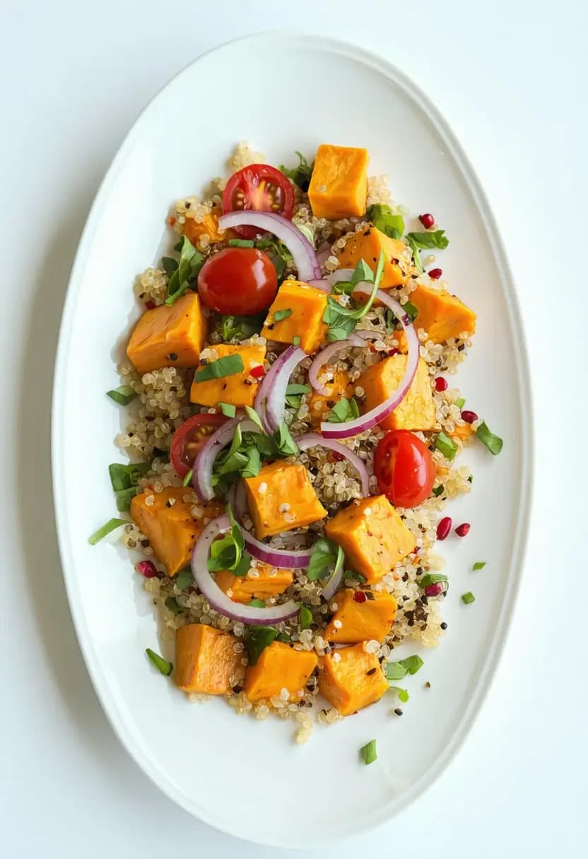 Receita de Salada de Batata Doce e Quinoa