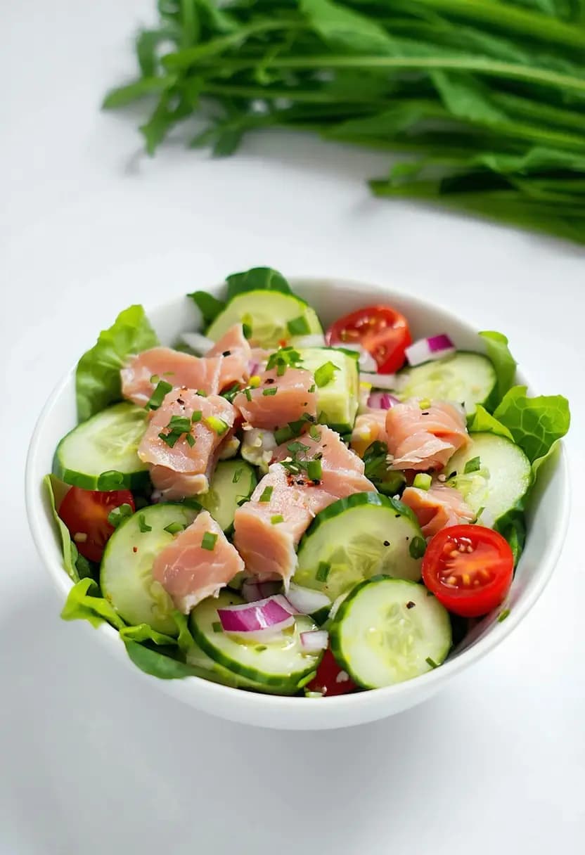 Receita de Salada de Pepino com Atum