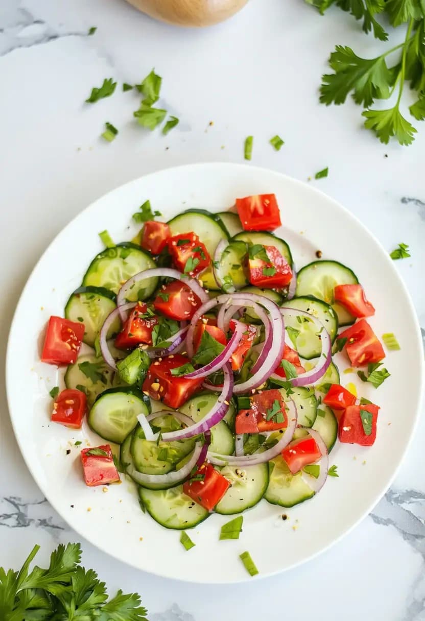 Receita de Salada de Pepino com Tomate