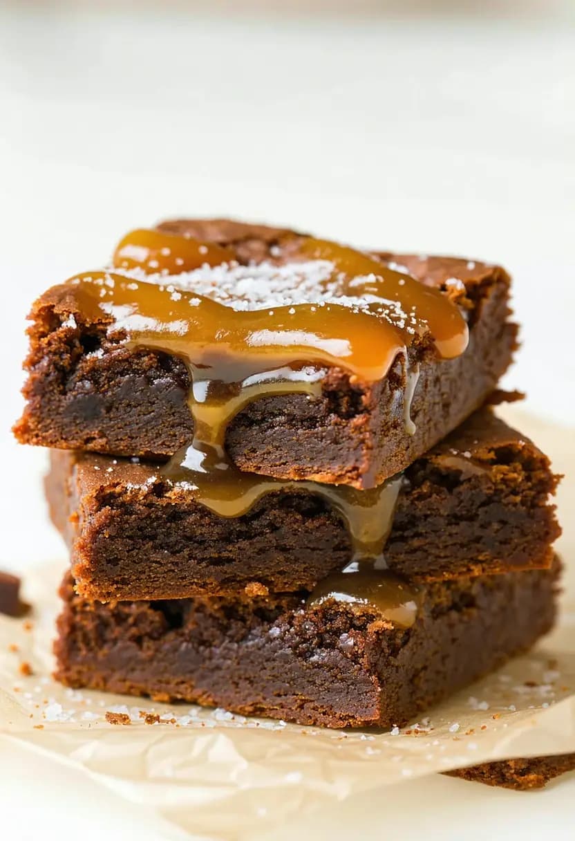 Receita de Brownies de Caramelo Salgado