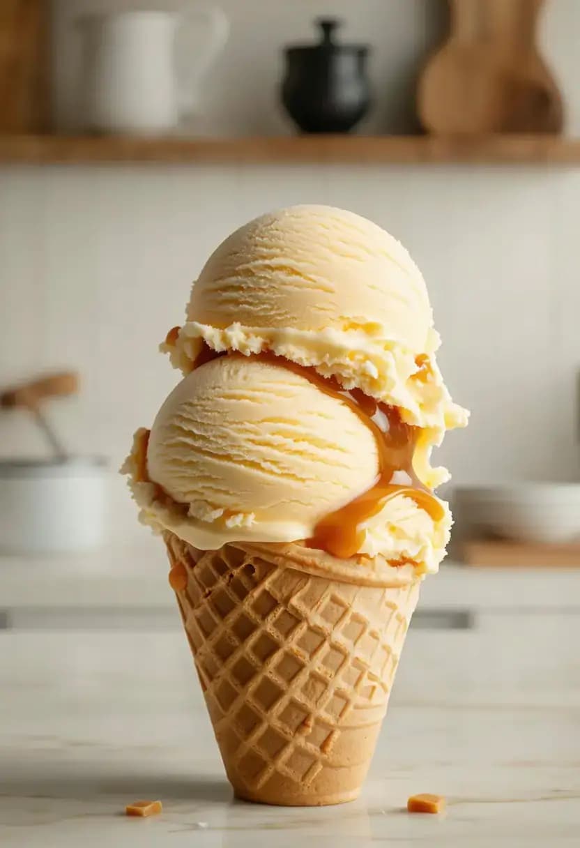 Receita de Sorvete de Caramelo Salgado