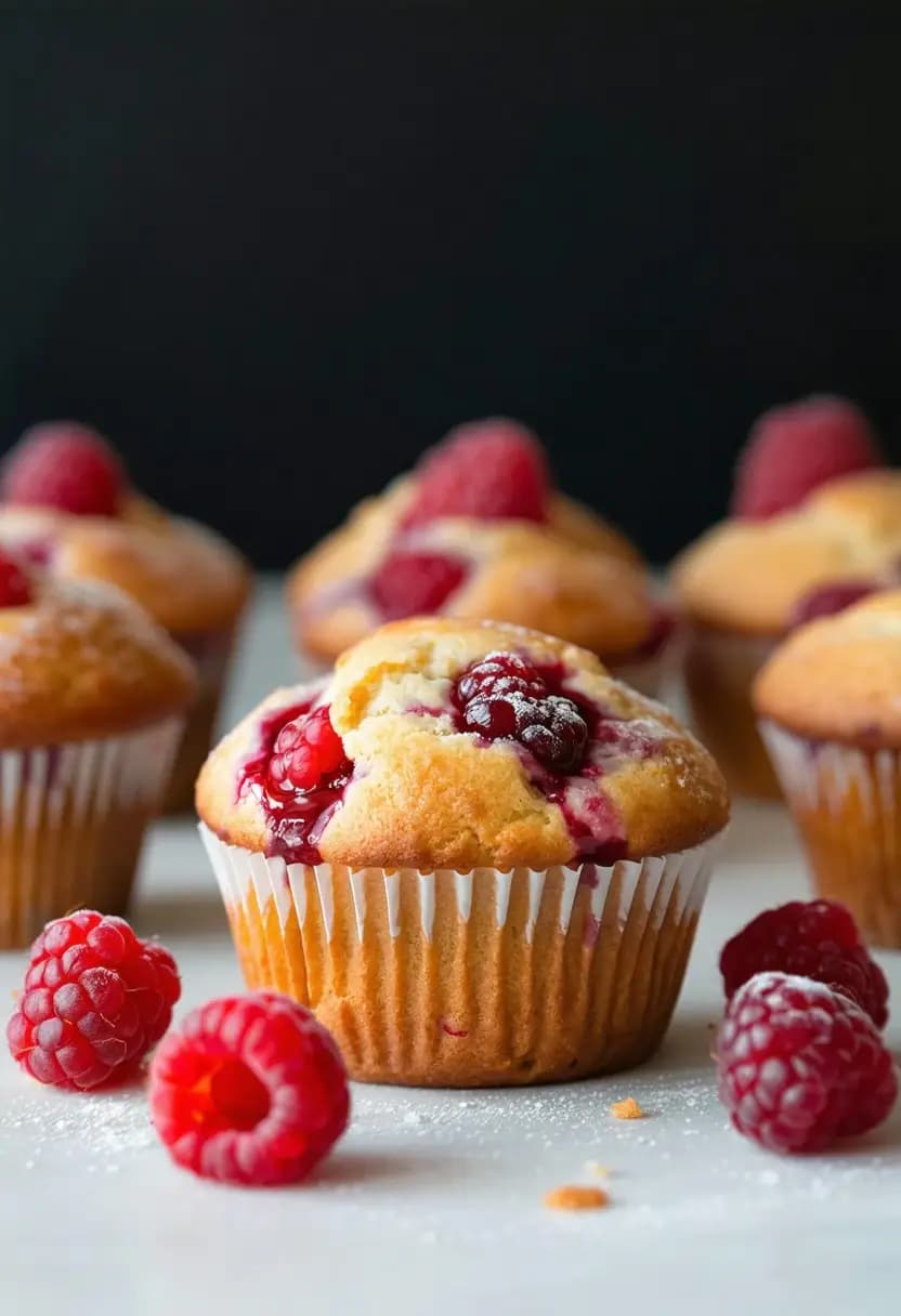 Receita de Muffins Simples de Framboesa