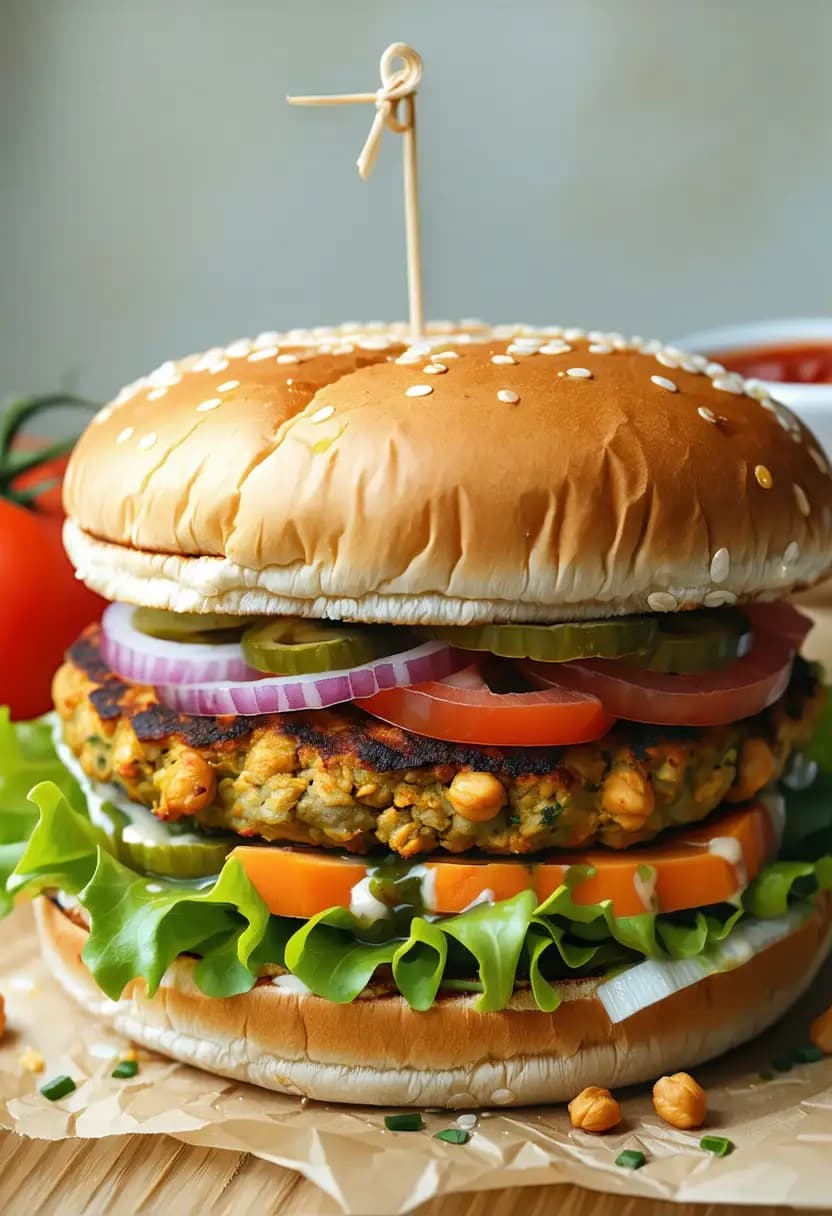 Receita de Hamburguer Vegetariano Simples