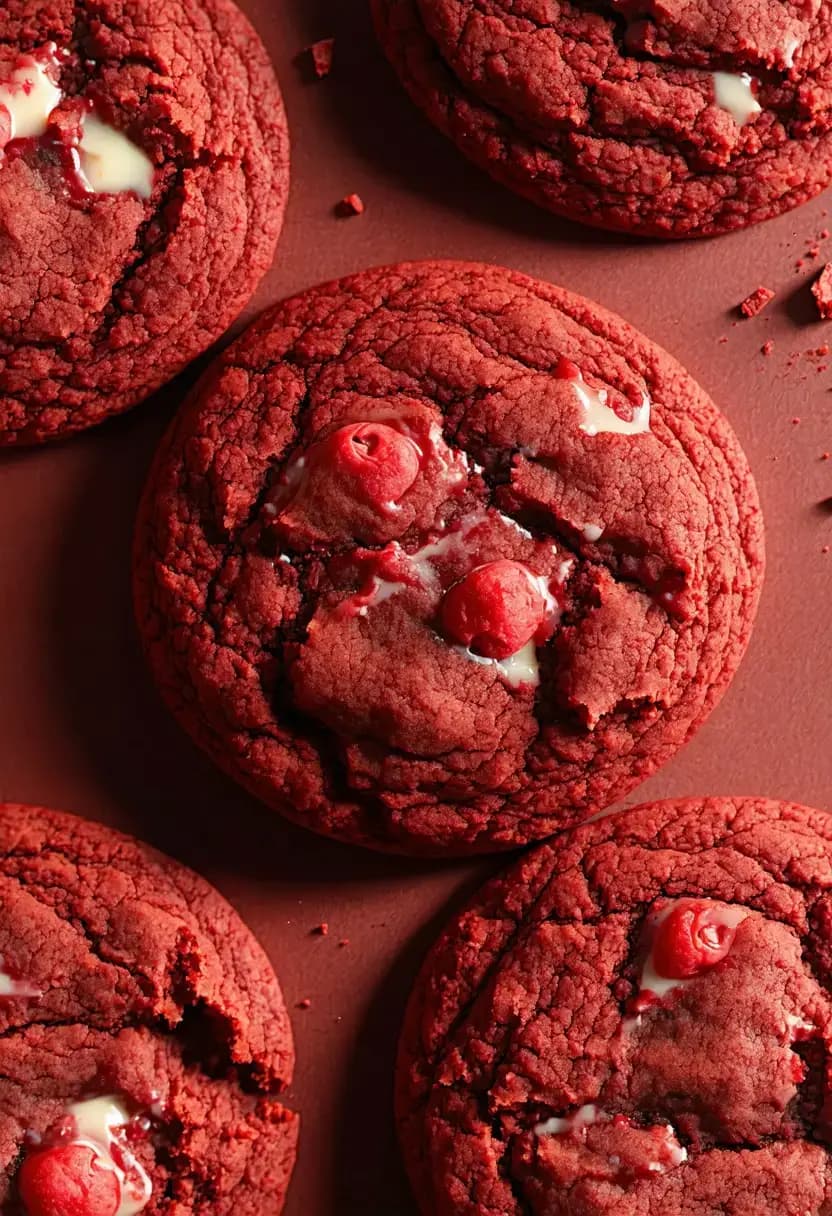 Receita de Biscoitos Vermelhos Veludo Macios
