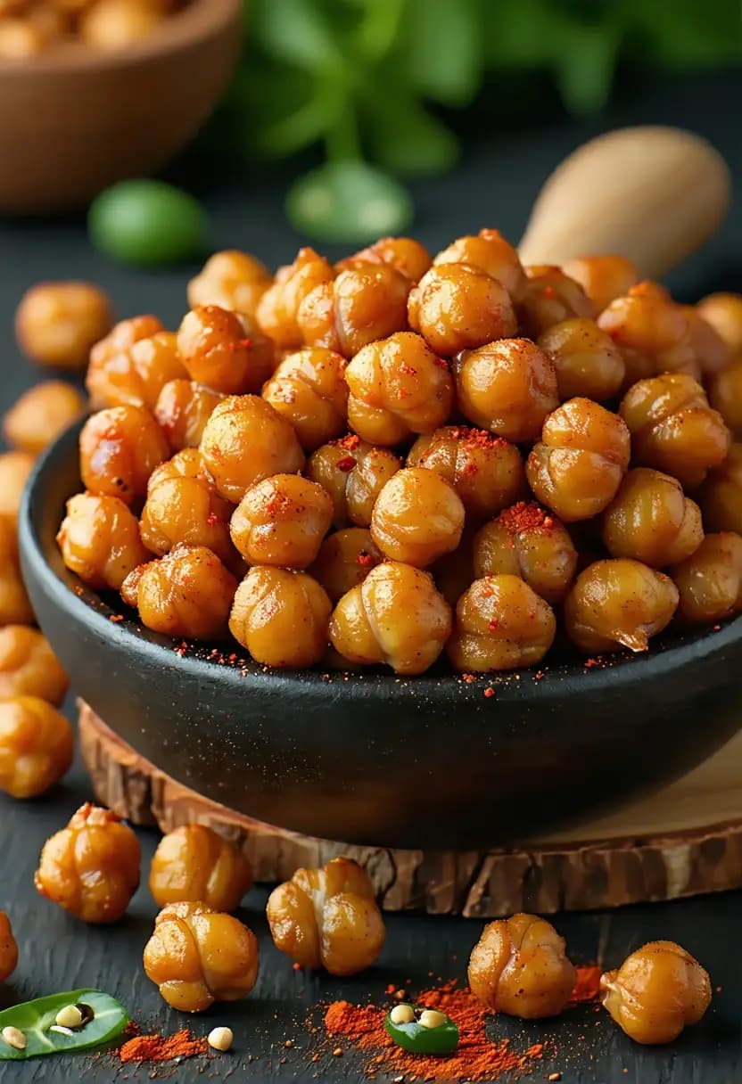 Receita de Grão de Bico Assado Apimentado Vegano