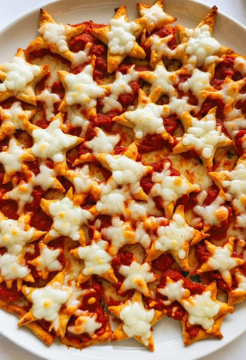 Receita de Bocadinhos de Pizza em Forma de Estrela