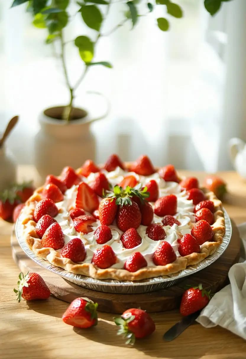 Receita de Torta de Creme de Morango