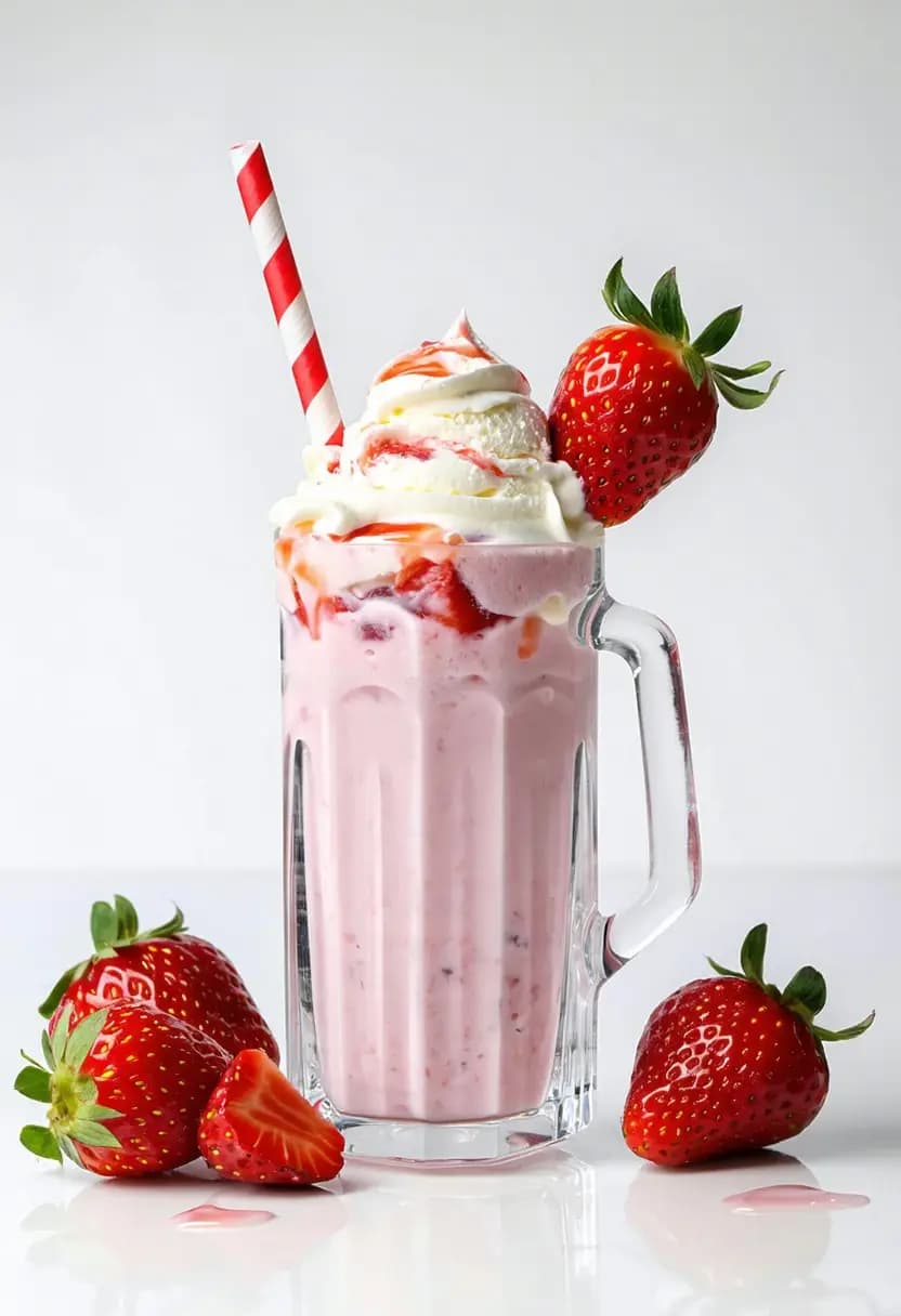 Receita de Milkshake de Morango