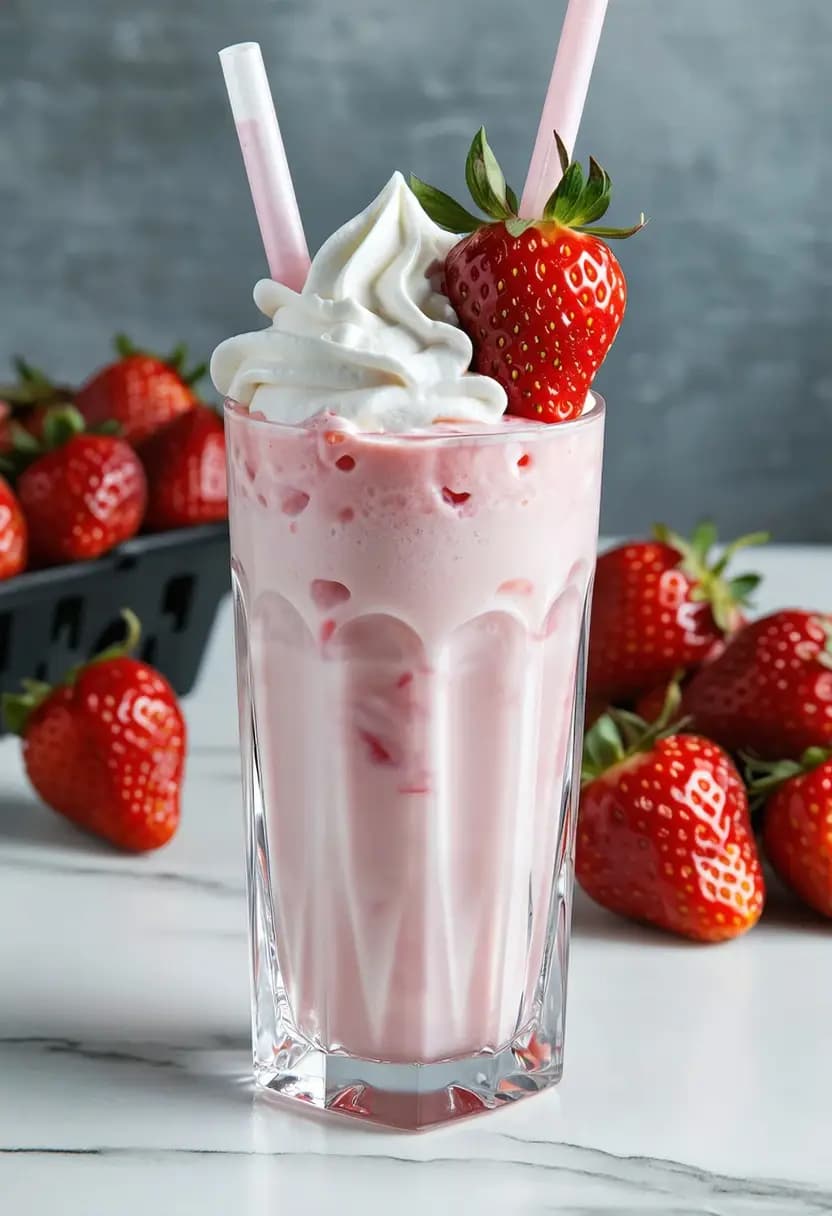 Receita de Milkshake de Morango