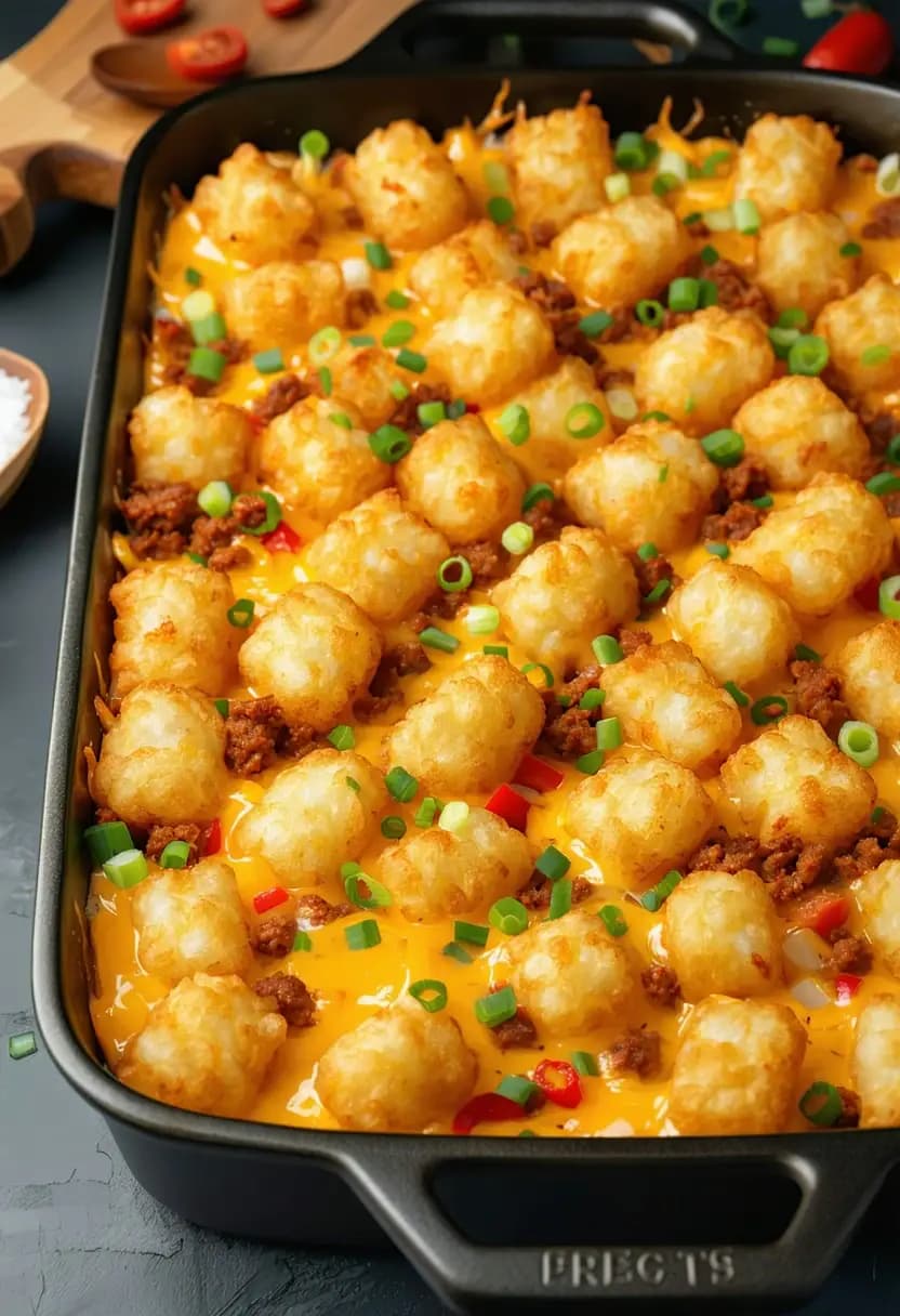 Receita de Casserola de Café da Manhã com Tater Tots