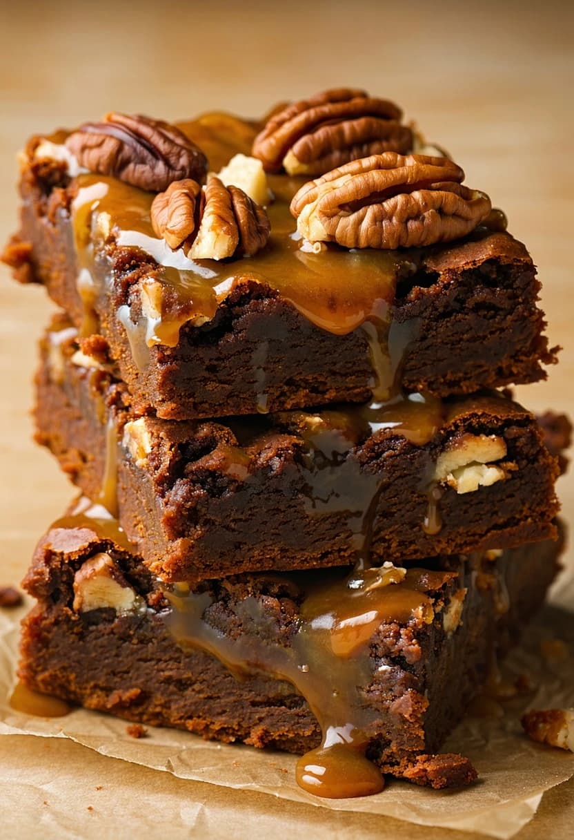 Receita de Brownies de Pecan e Toffee