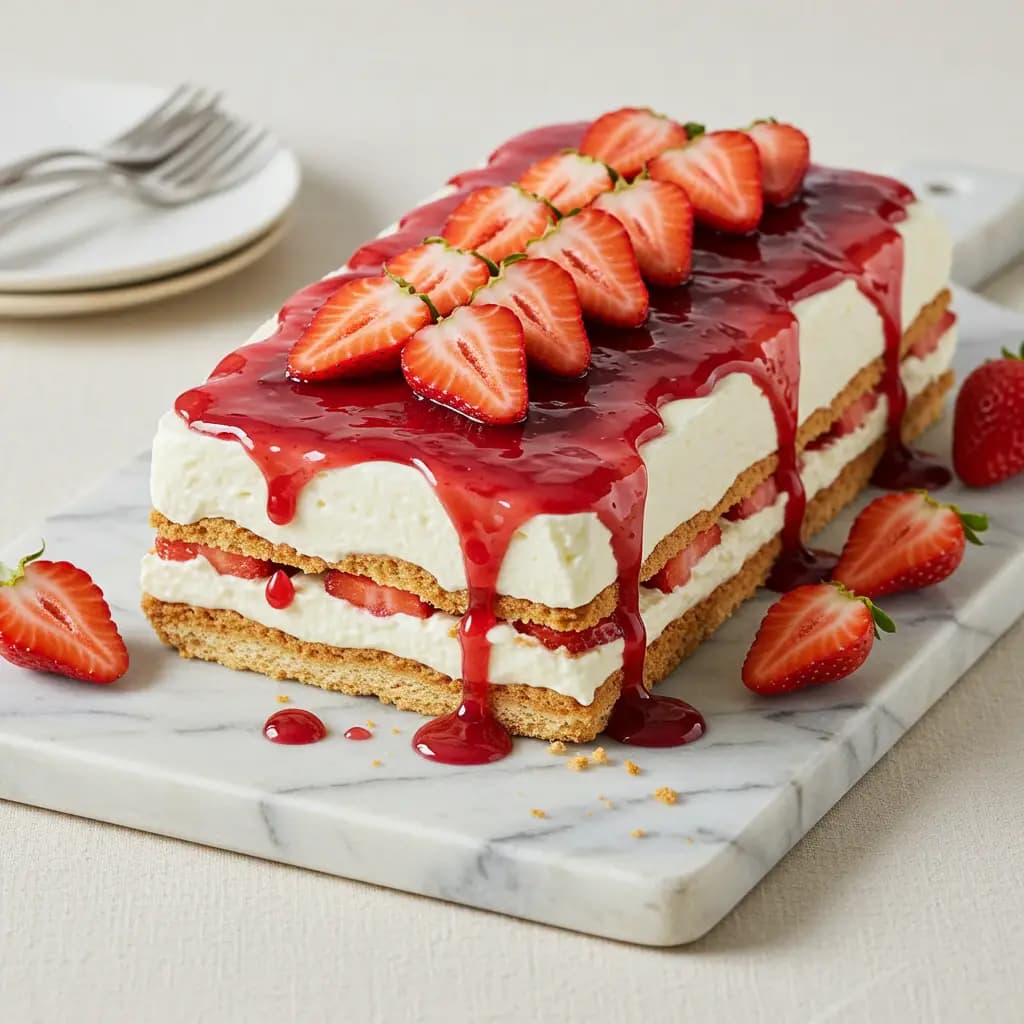 Receita de Torta Pavê de Morango