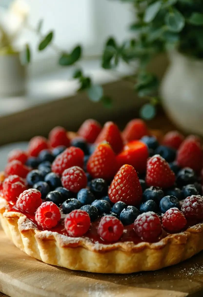 Receita de Torta Tripla de Frutas Vermelhas