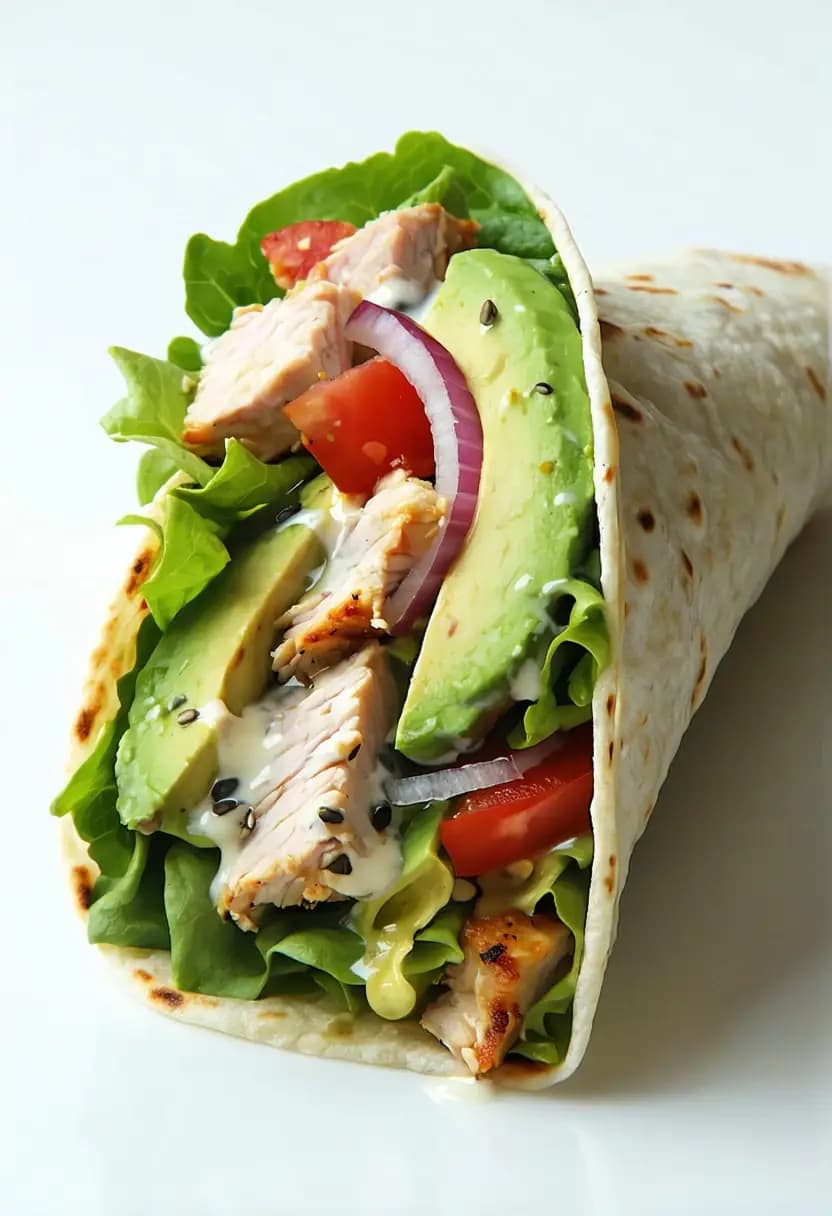 Receita de Wrap de Peru e Abacate