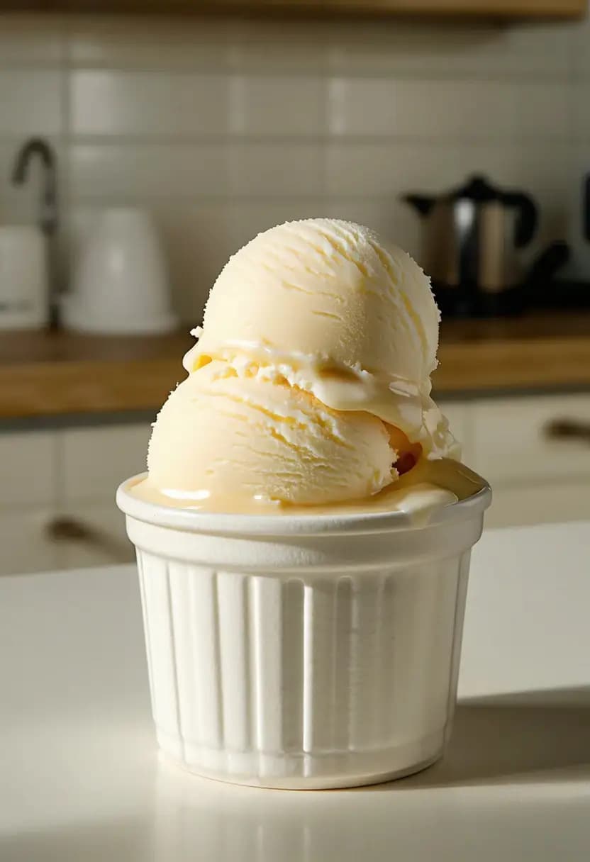 Receita de Sorvete Cremoso de Baunilha