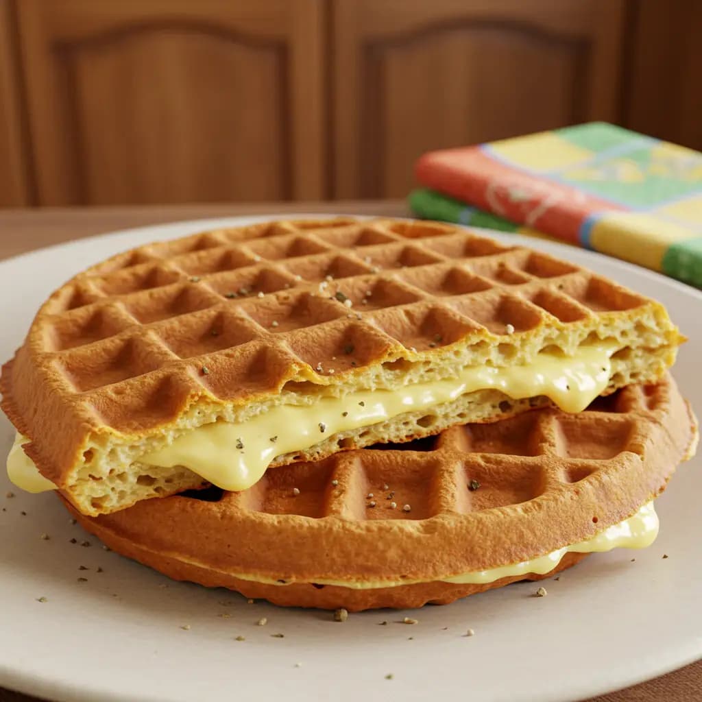 Receita de Waffle pão de queijo