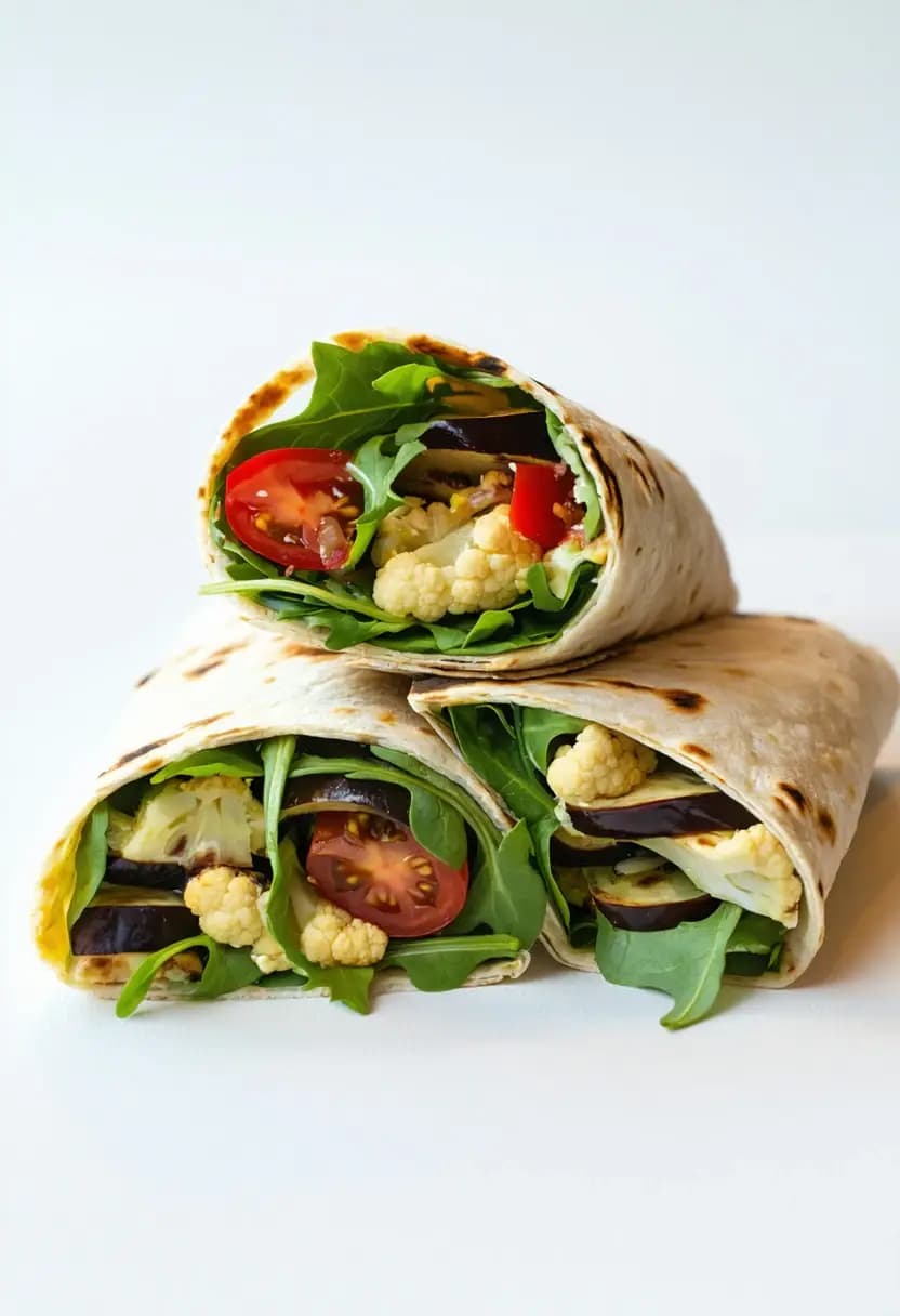 Receita de Wrap de Berinjela e Hummus