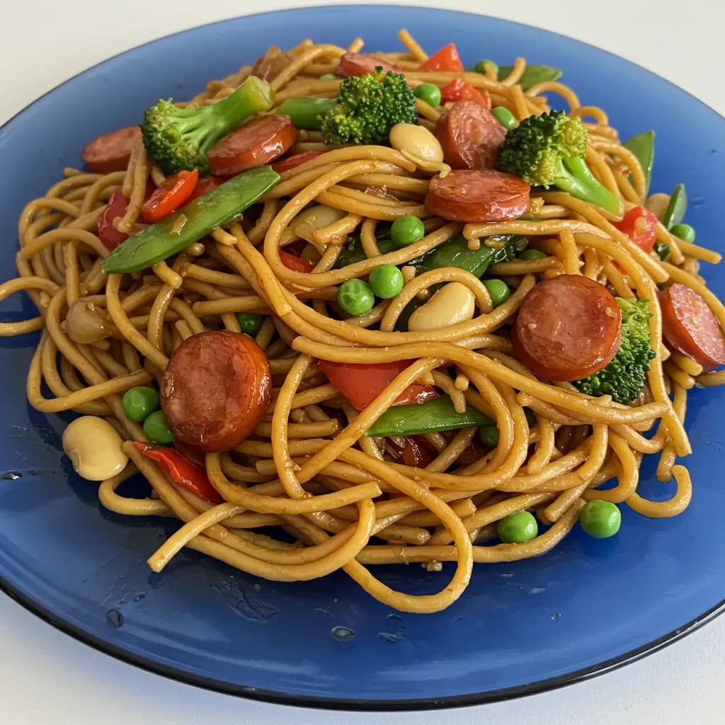 Receita de Yakisoba com Linguiça