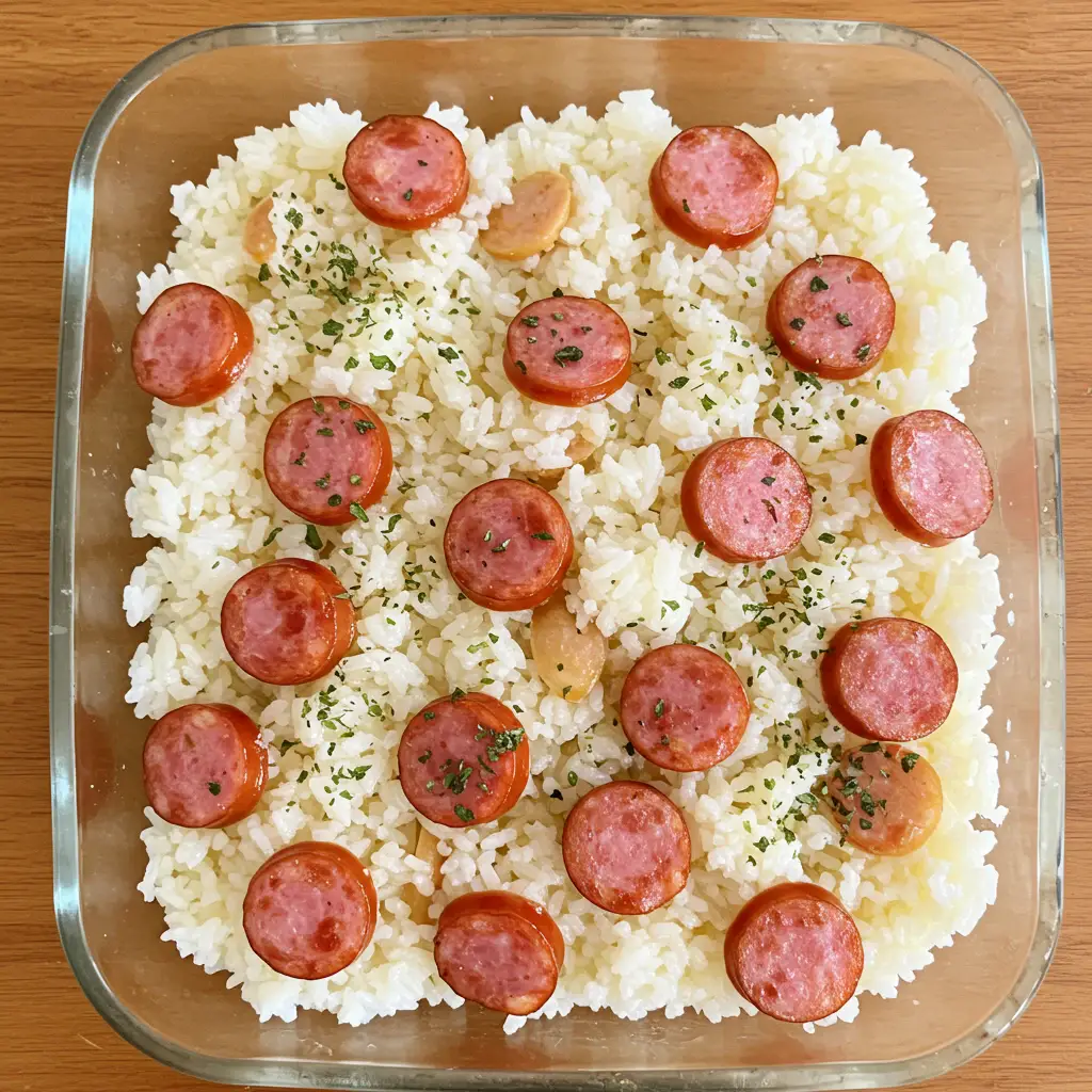 Arroz com lingüiça