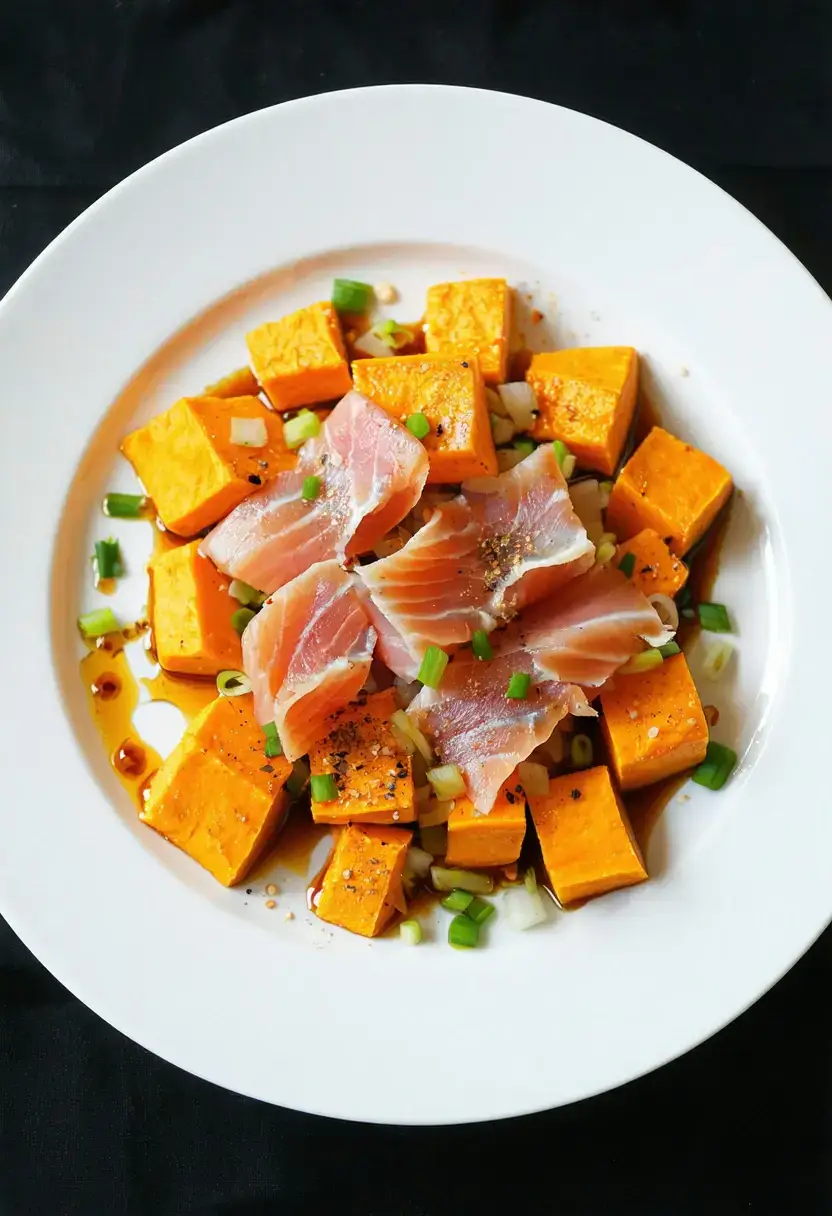 Batata Doce Cozida com Atum