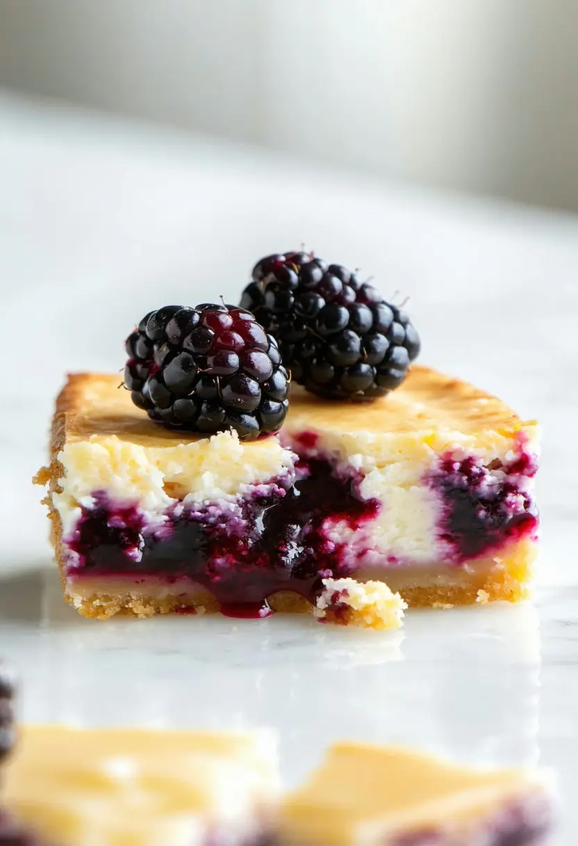 Barras de Cheesecake de Amora