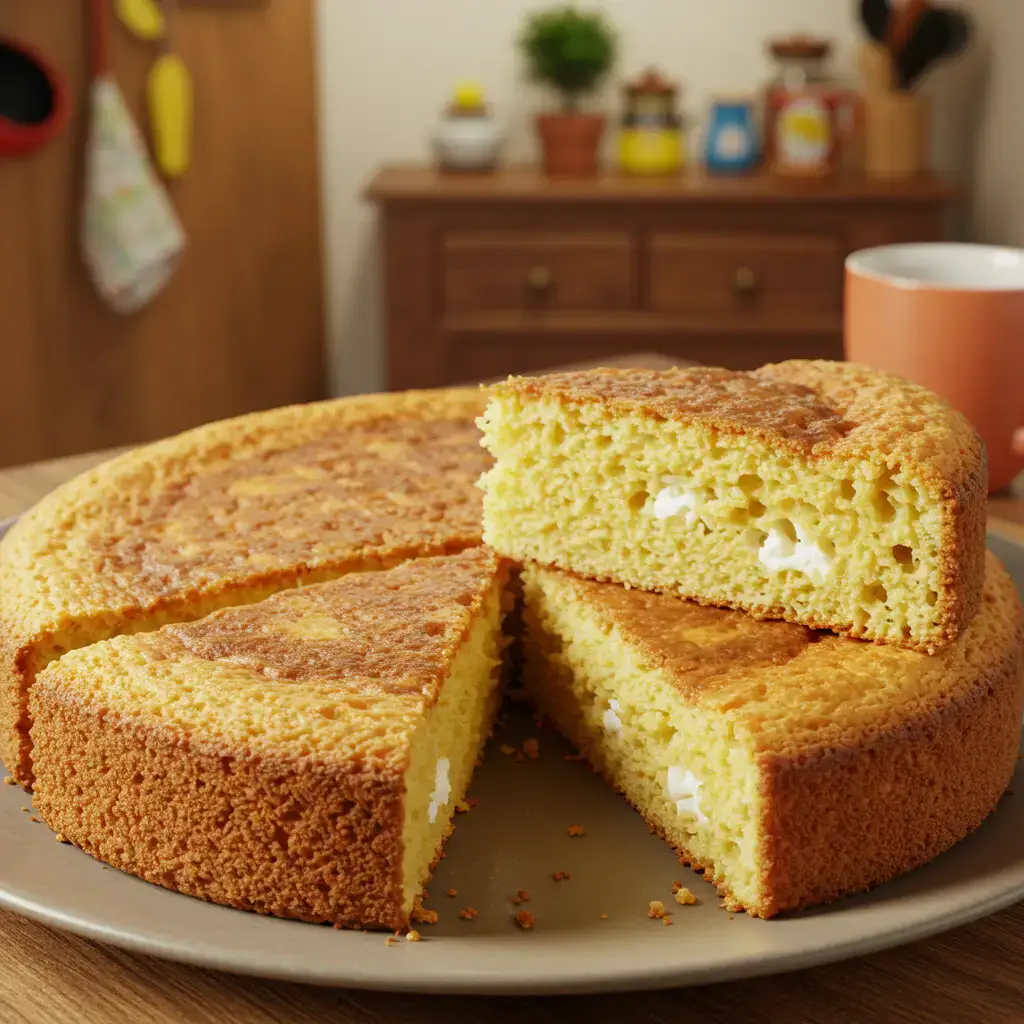 Bolo de fubá com queijo