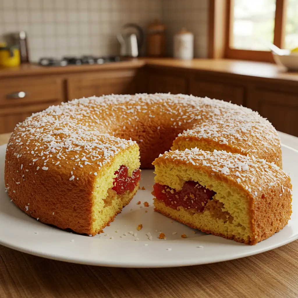 Bolo de goiabada e coco