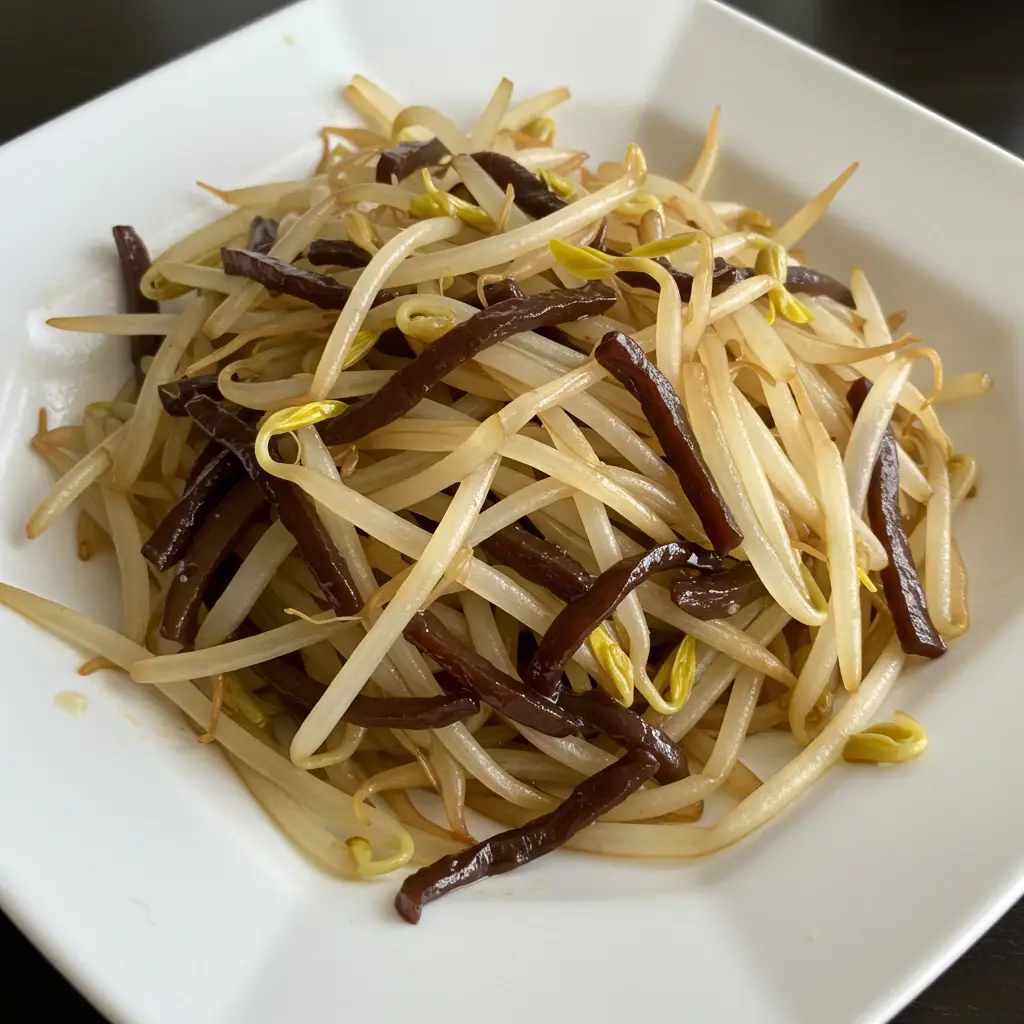 Carne com moyashi