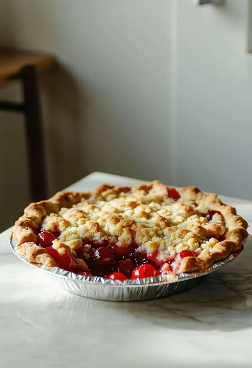 Torta de Cereja com Cobertura de Farofa