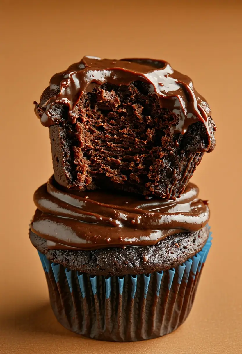 Cupcakes de Chocolate Fudgy