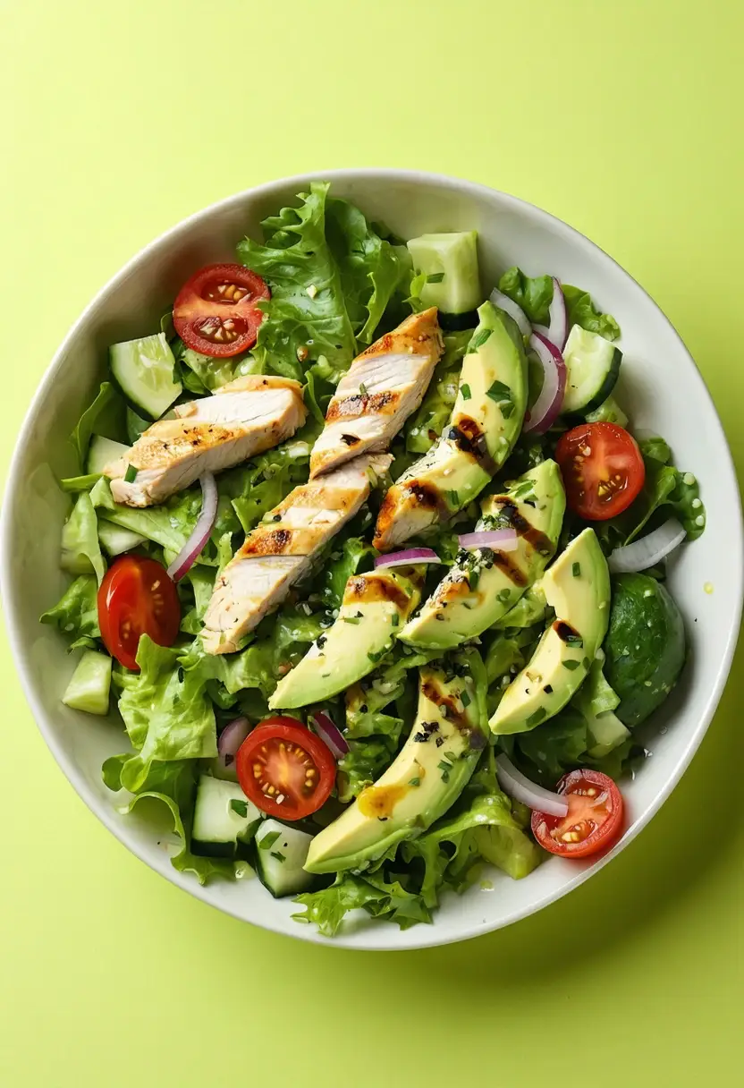 Salada de Frango com Abacate Saudável