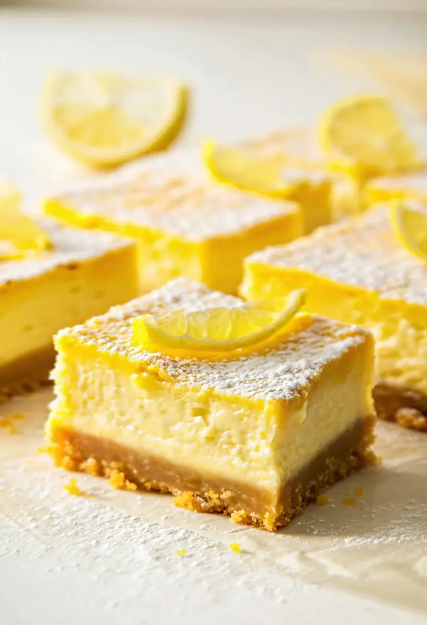 Barras de Cheesecake de Limão