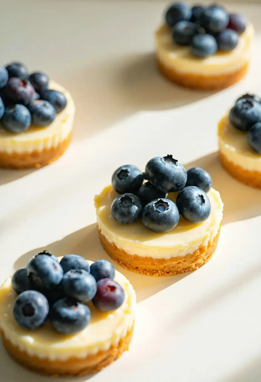 Mini Cheesecakes de Mirtilo
