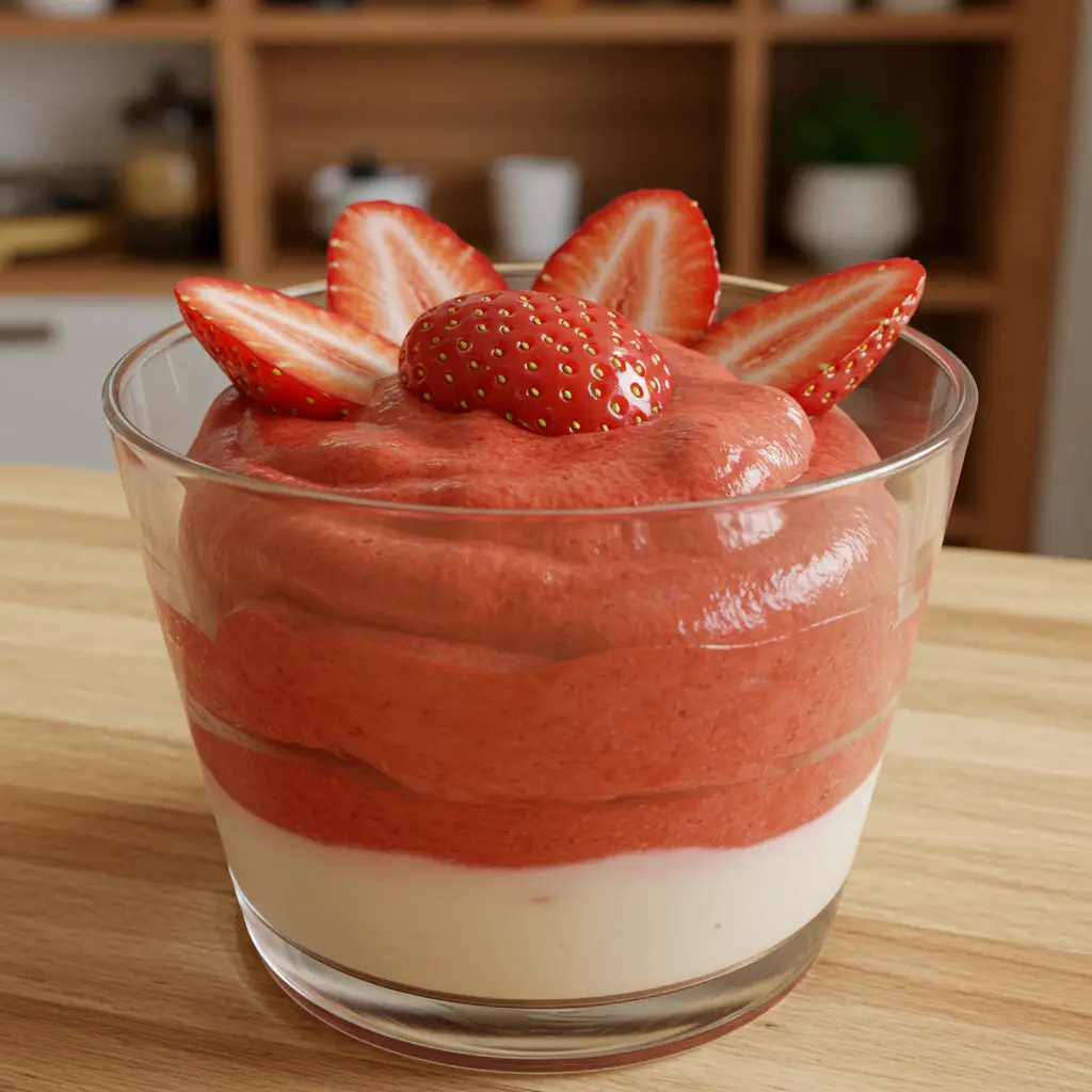 Mousse fácil de morango
