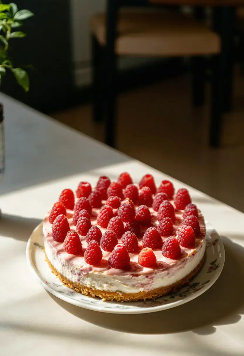 Cheesecake de Framboesa Sem Forno