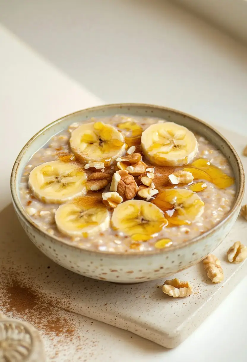 Overnight Oats de Banana e Mel