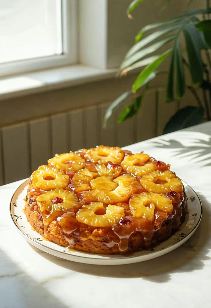 Bolo de Abacaxi de Cabeça para Baixo