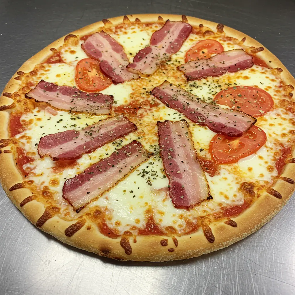 Pizza de Bacon Caseira