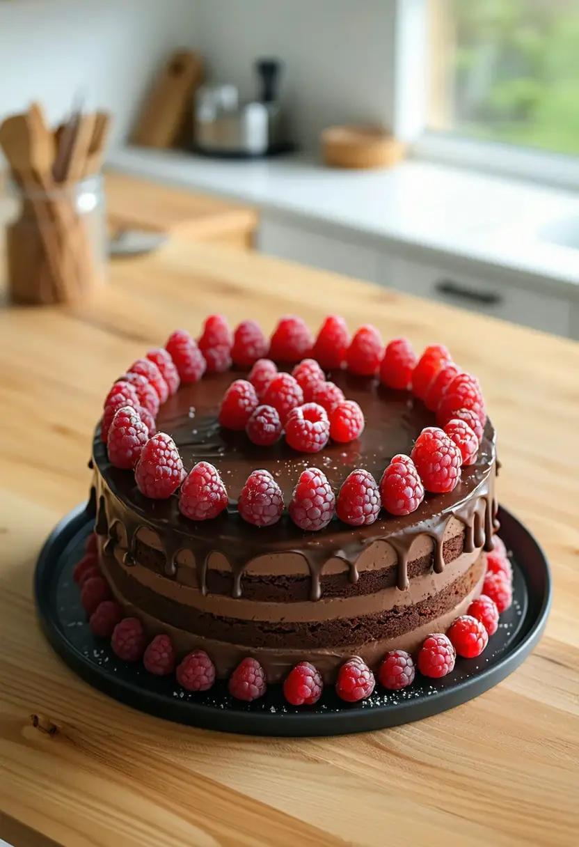 Bolo de Chocolate com Framboesa