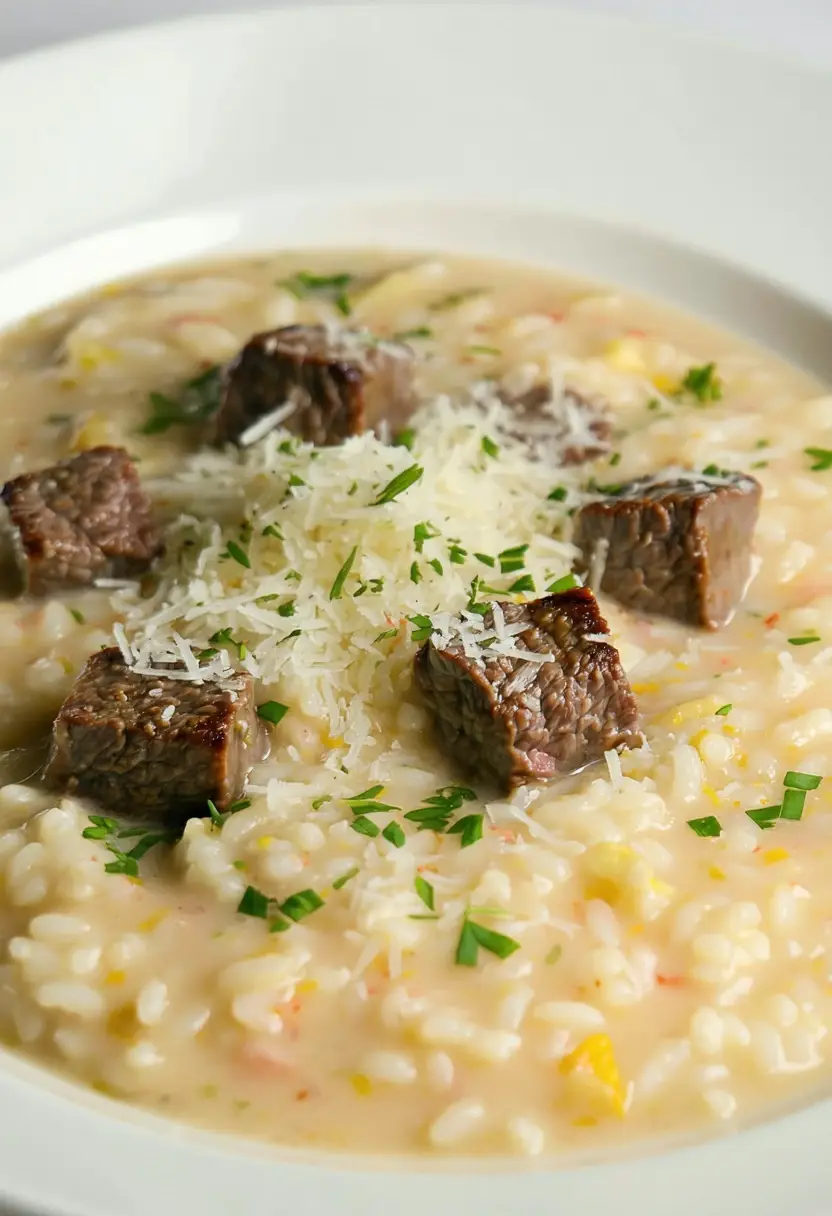 Risoto de Filé Mignon Cremoso