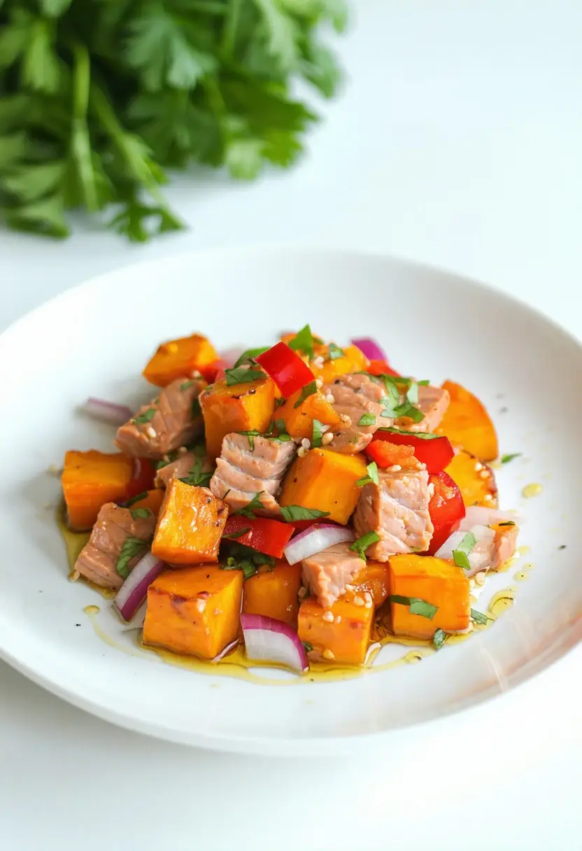 Salada de Batata Doce com Atum