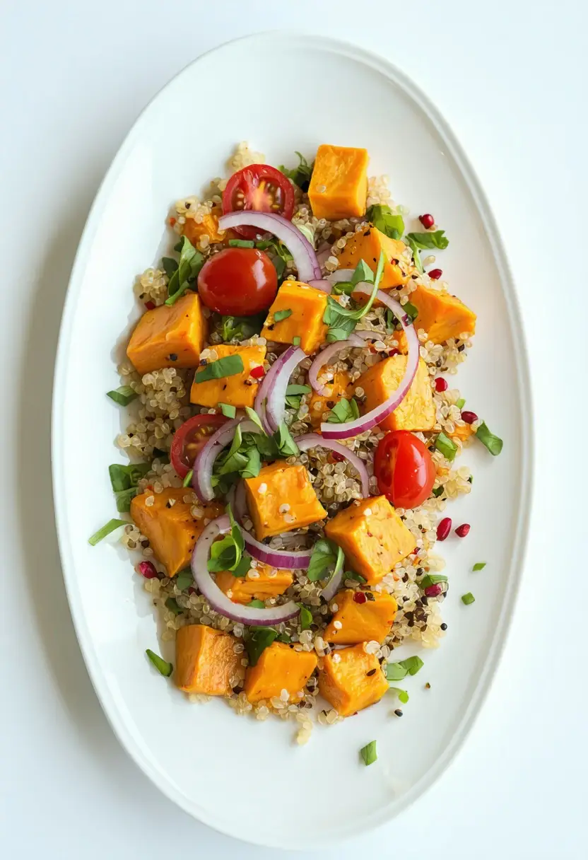 Salada de Batata Doce e Quinoa