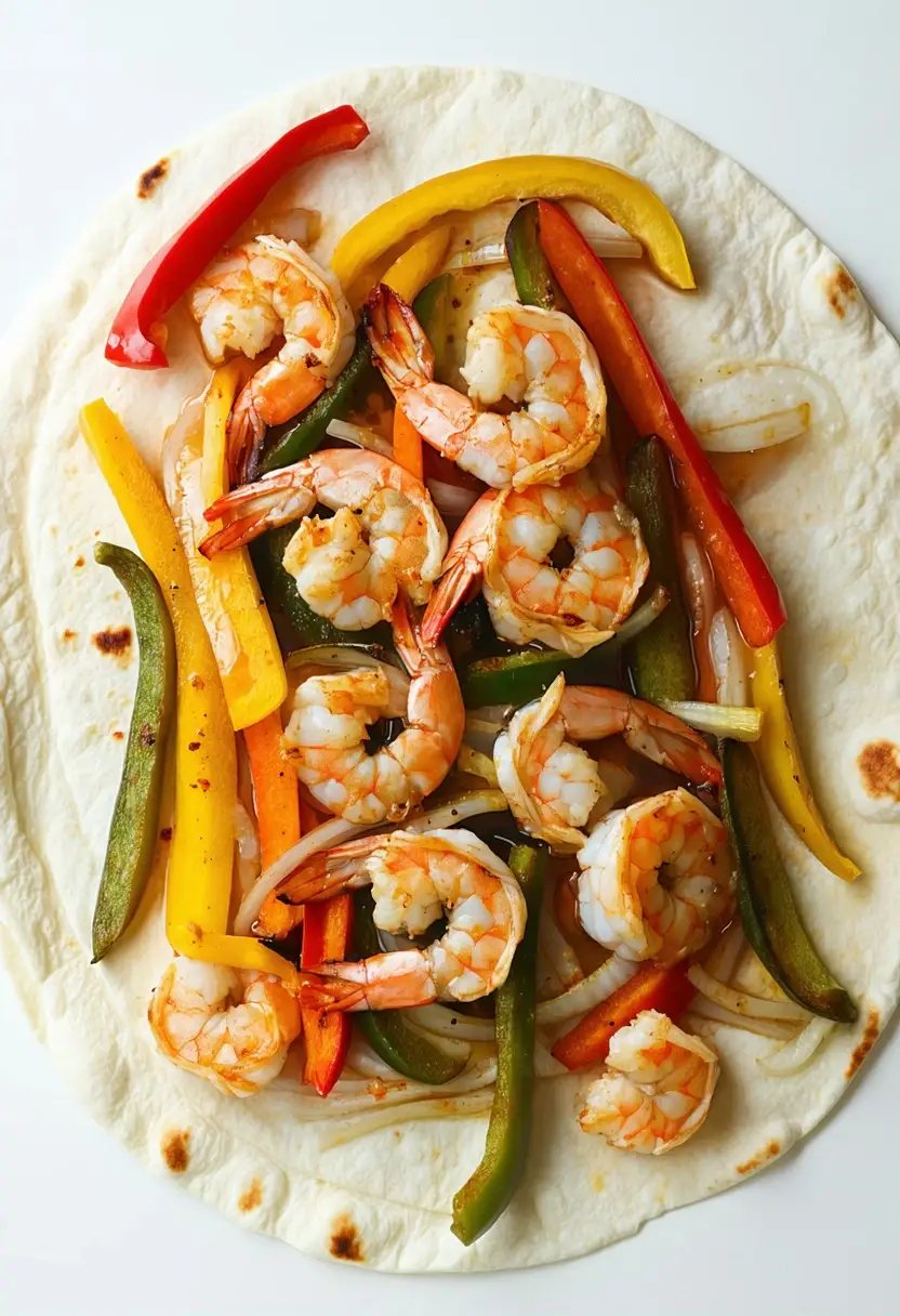 Fajitas de Camarão Assadas na Tray