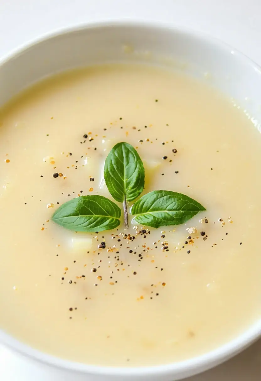 Sopa Cremosa Simples de Batata e Alho-Poró