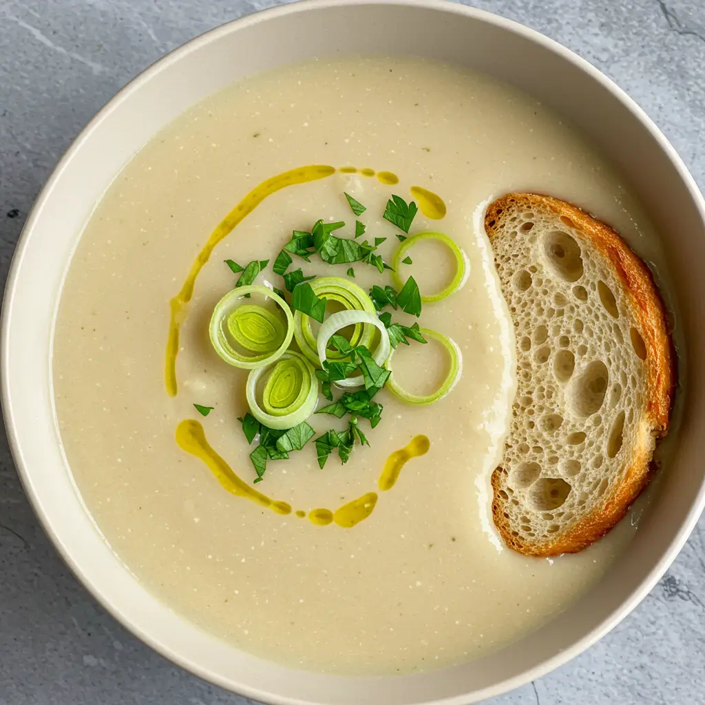 Sopa creme de alho poró