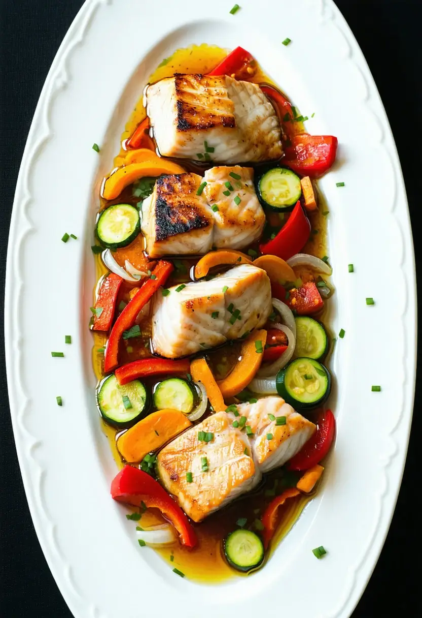 Tilápia no Forno com Legumes