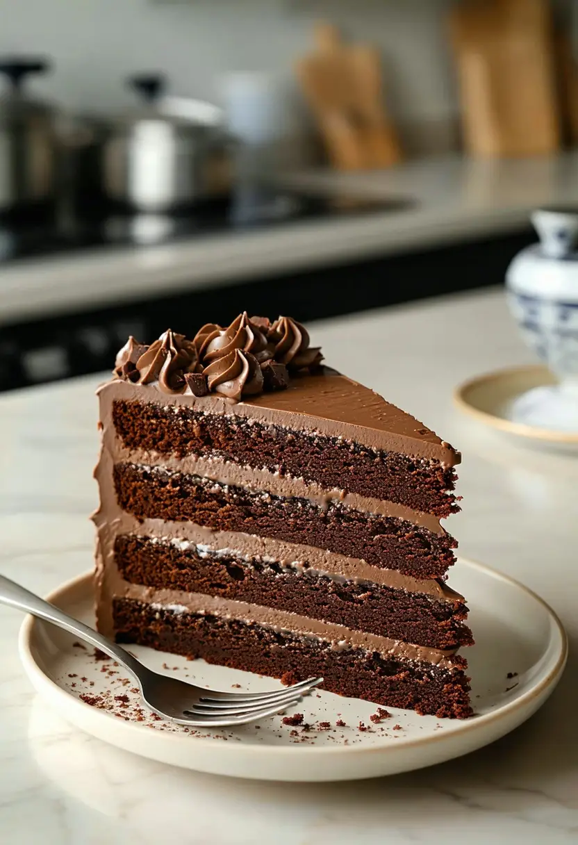 Bolo de Camadas Triplo de Chocolate