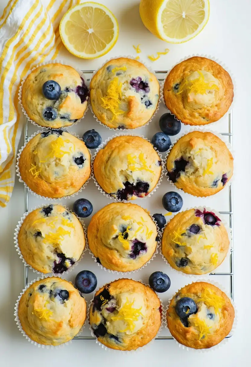 Muffins Veganos de Limão e Mirtilo