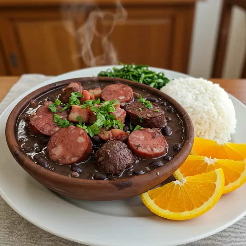 Foto deliciosa de A feijoada pronta para servir - Pratos Brasileiros Icônicos