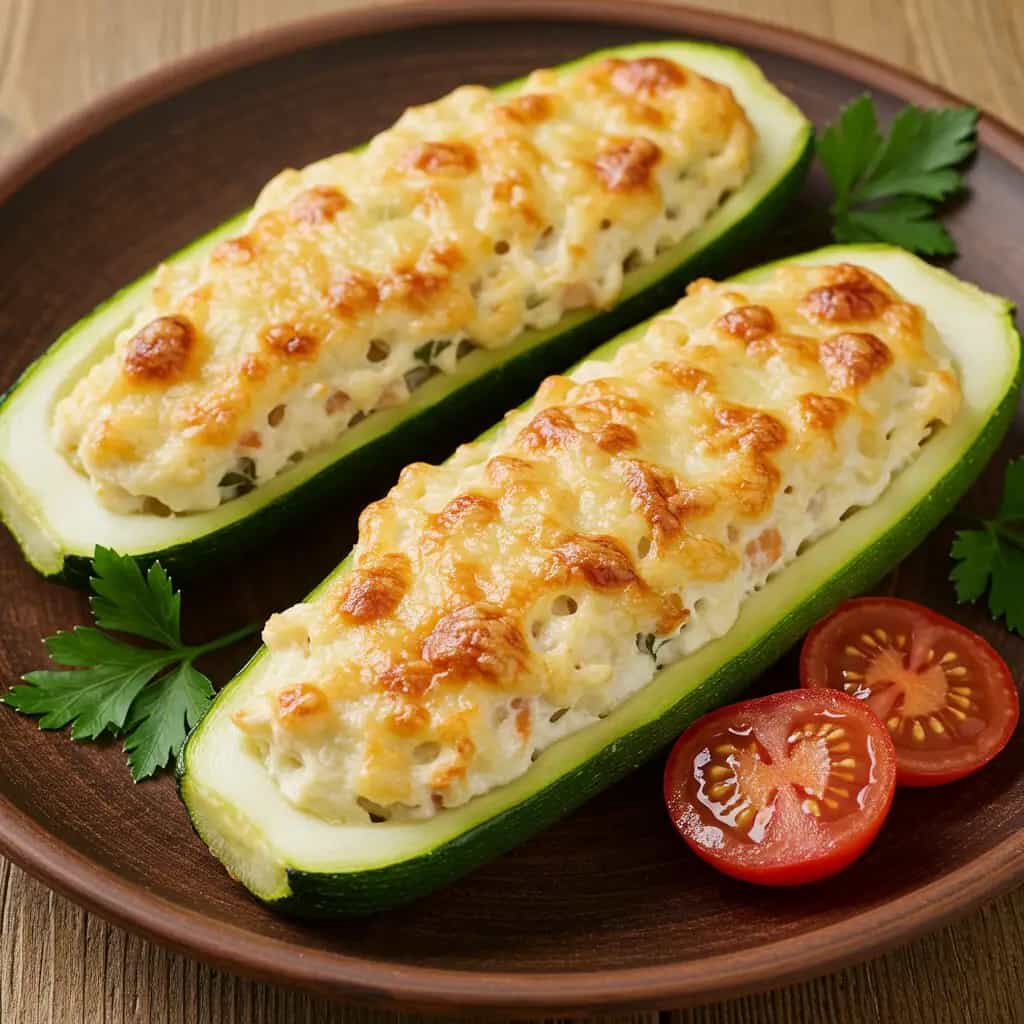 Abobrinha Recheada com Frango